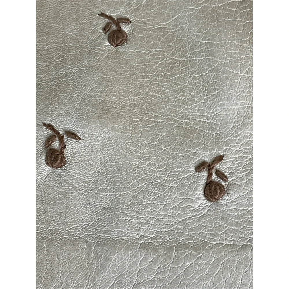 Vintage Women's Cream Floral Embroidered Leather‎ Short Driving Church Gloves